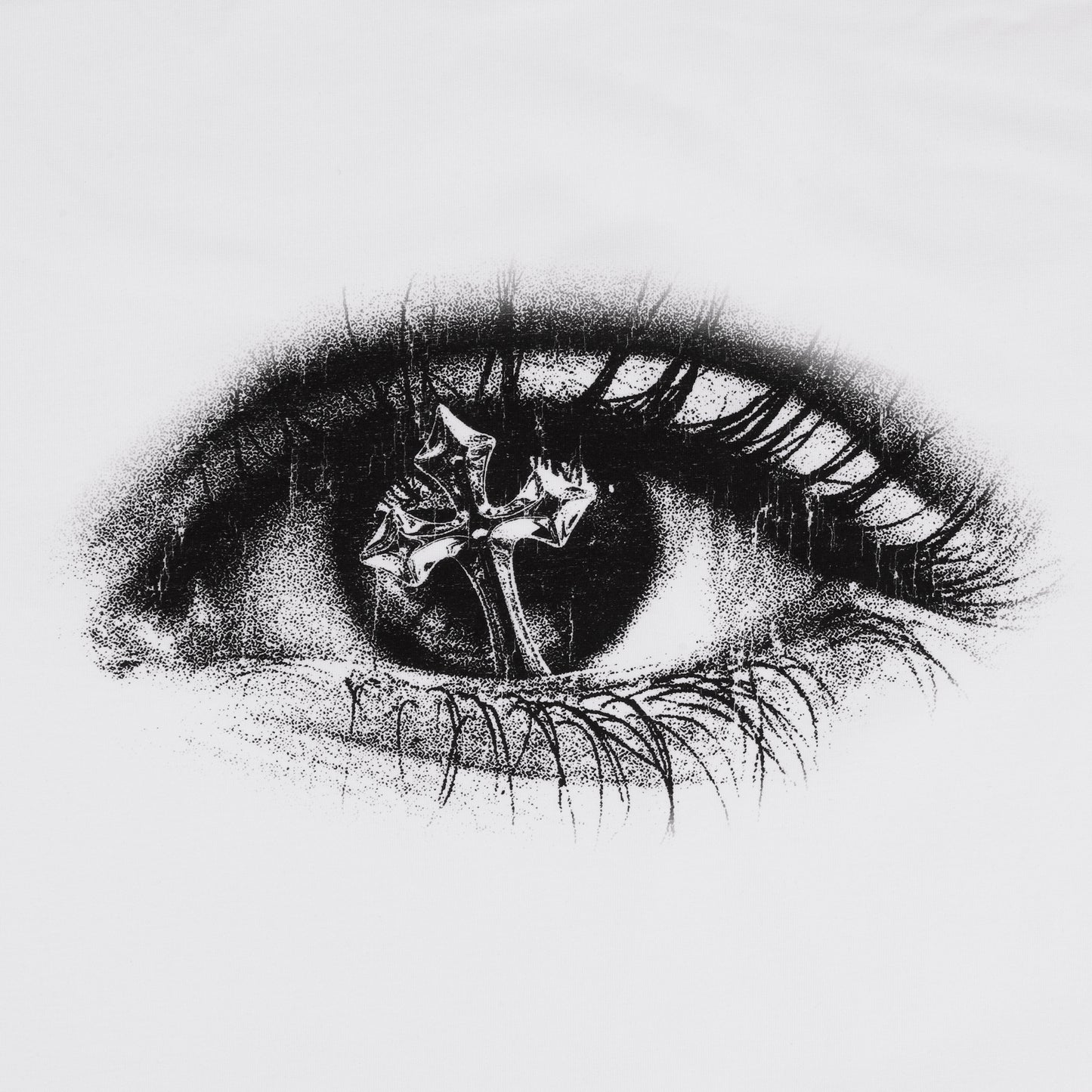 “Cross Minded” White Cropped Boxy Fit T-Shirt