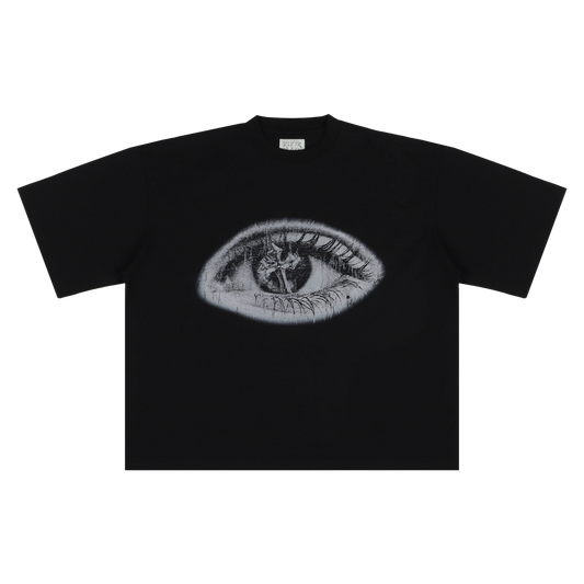 “Cross Minded” Black Cropped Boxy Fit T-Shirt
